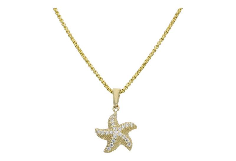 JuwelmaLux Kettenanhänger Anhänger 333 Gold Seestern Zirkonia JL16-02-0824 JuwelmaLux (1-tlg), Schmuckanhänger von JuwelmaLux