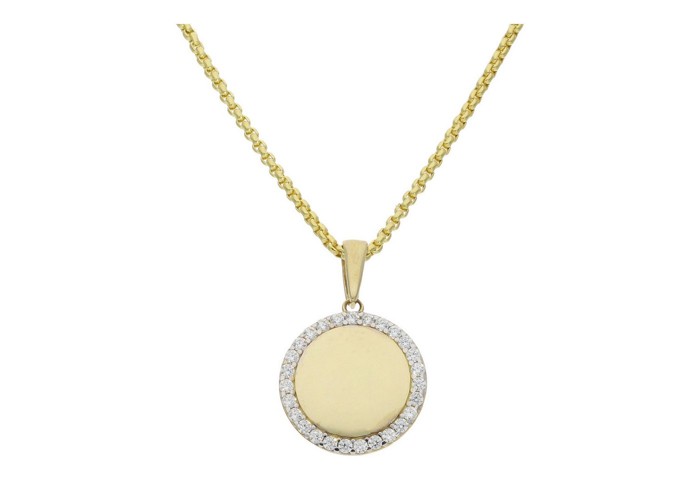 JuwelmaLux Kettenanhänger Anhänger 333 Gold Zirkonia Kreis JL16-02-0814 JuwelmaLux (1-tlg), Schmuckanhänger von JuwelmaLux