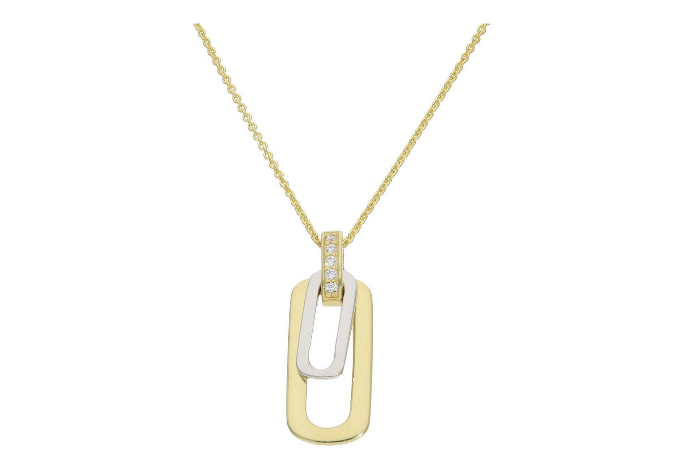 JuwelmaLux Kettenanhänger Anhänger 925 Silber Teils goldplattiert Zirkonia JL16-02-0830 (1-tlg), Schmuckanhänger von JuwelmaLux