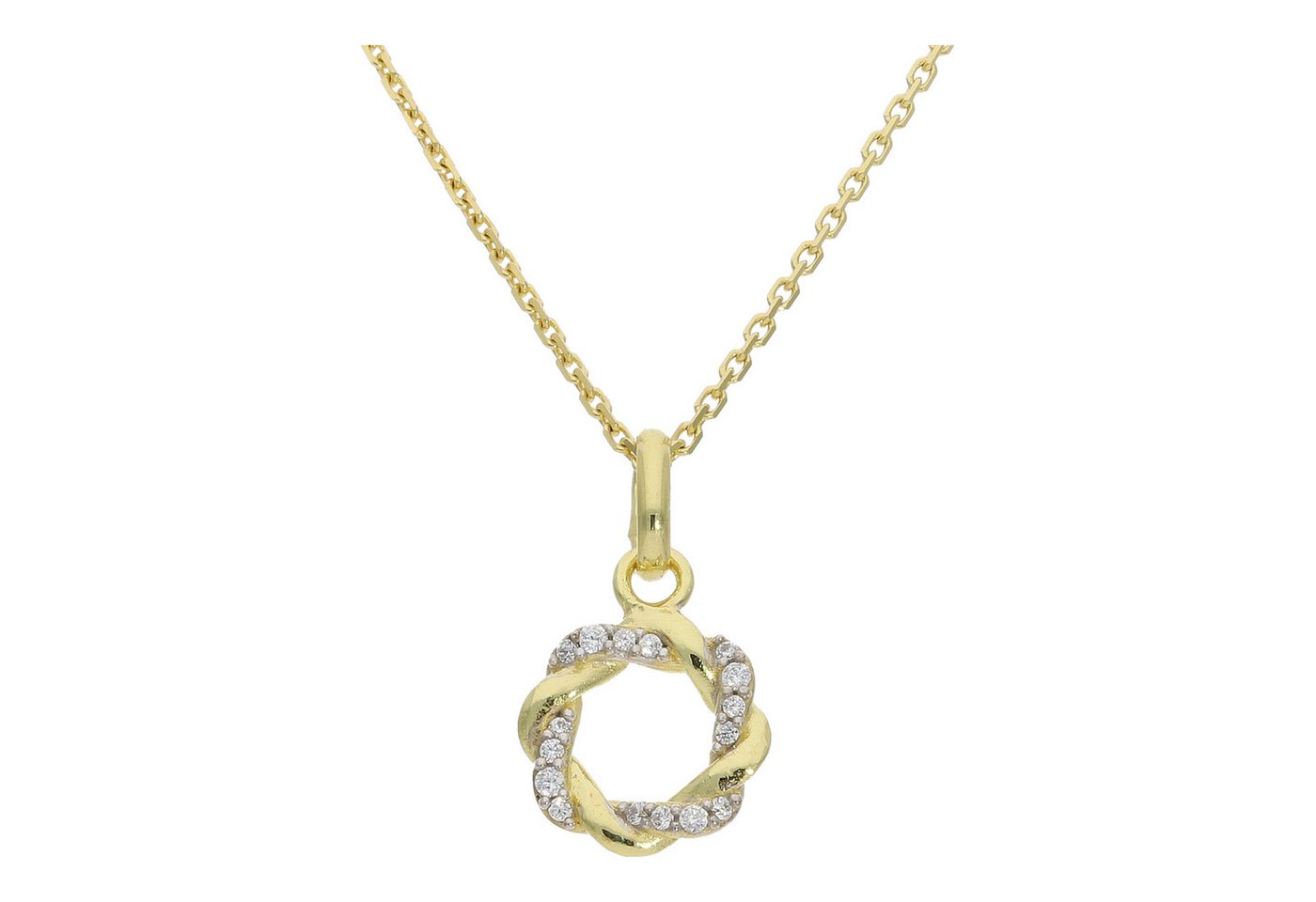 JuwelmaLux Kettenanhänger Anhänger Kreis eingedreht 333 Gold Zirkonia JL16-02-0820 JuwelmaLux (1-tlg), Schmuckanhänger von JuwelmaLux