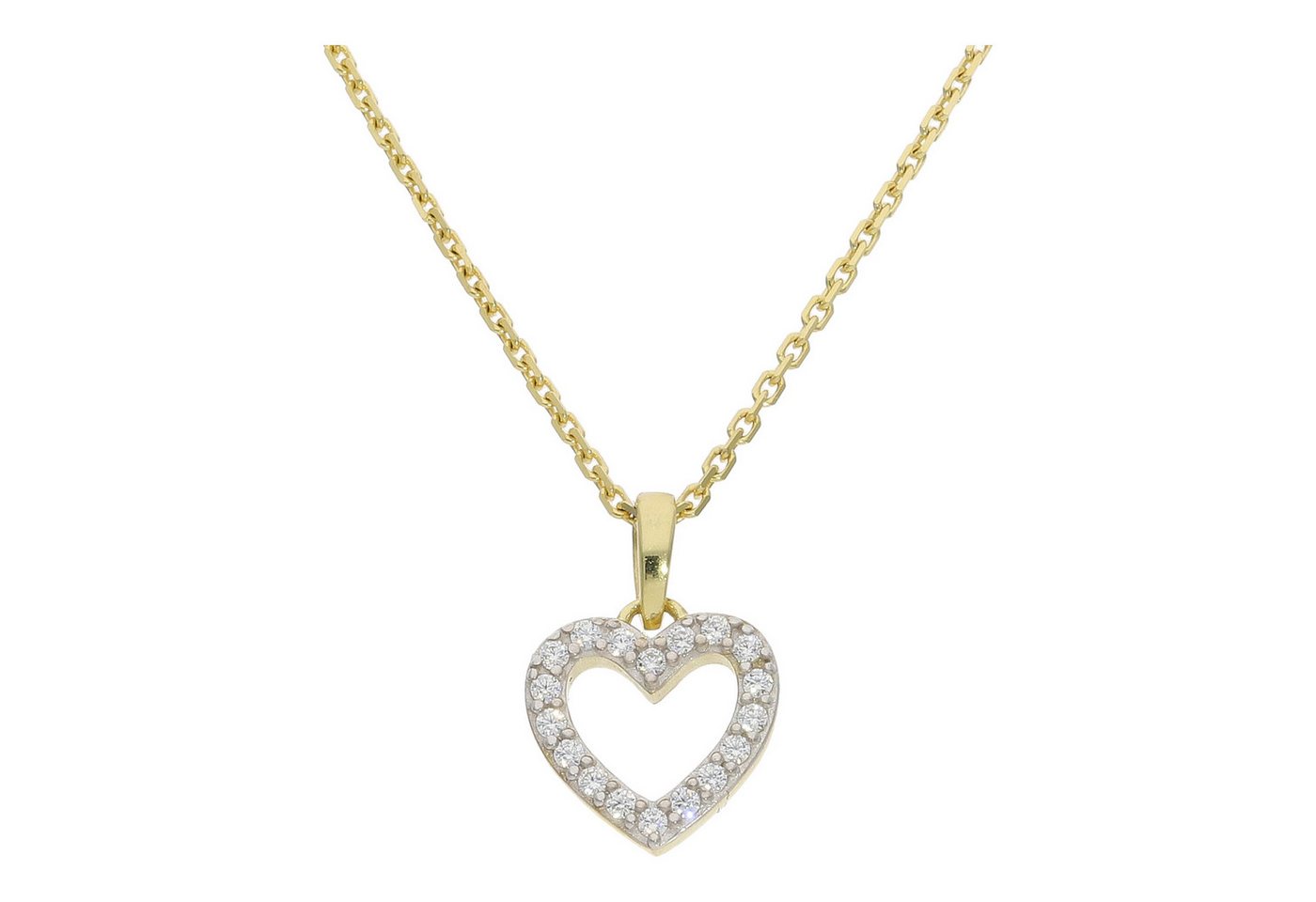 JuwelmaLux Kettenanhänger Herzanhänger Gold 333 Zirkonia für Ketten JL16-02-0828 JuwelmaLux (1-tlg), Schmuckanhänger von JuwelmaLux