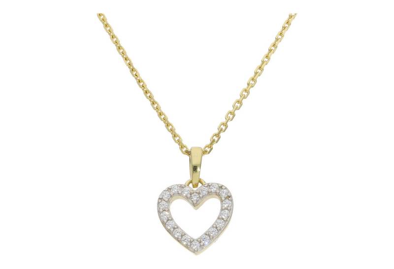 JuwelmaLux Kettenanhänger Herzanhänger Gold 333 Zirkonia für Ketten JL16-02-0828 JuwelmaLux (1-tlg), Schmuckanhänger von JuwelmaLux