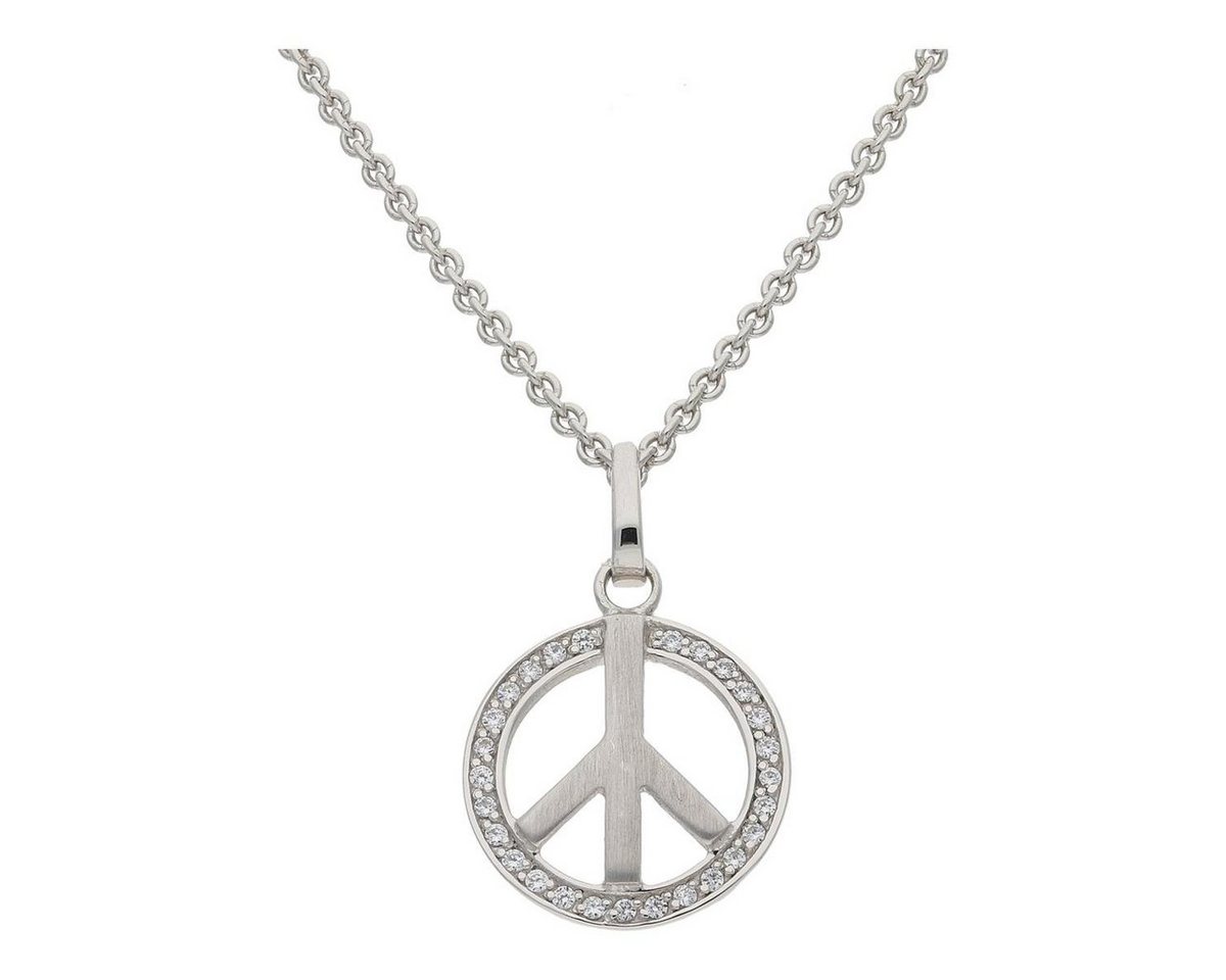 JuwelmaLux Kettenanhänger JuwelmaLux Anhänger 925/000 Sterling Silber Peace mit Zirkonia JL20-02 (1-tlg), Schmuckanhänger von JuwelmaLux