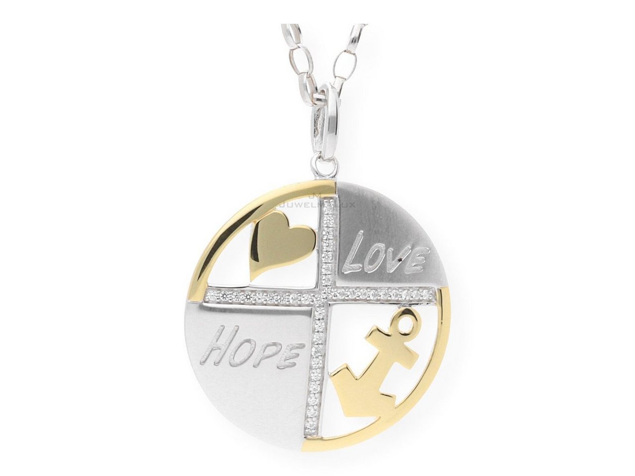 JuwelmaLux Kettenanhänger JuwelmaLux Anhänger 925/000 Sterling Silber gold plattiert Love, Hope (1-tlg), Schmuckanhänger von JuwelmaLux