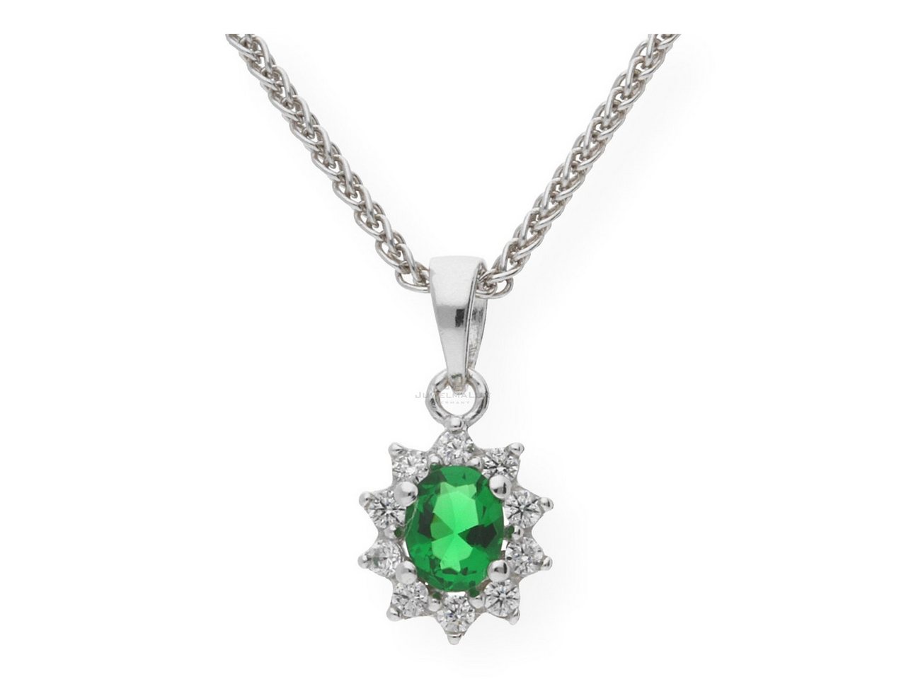 JuwelmaLux Kettenanhänger JuwelmaLux Anhänger 925 Silber mit synth. Smaragd JL10-02-0299 (1-tlg), Schmuckanhänger von JuwelmaLux