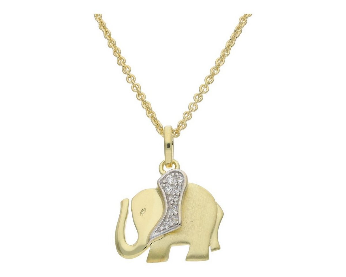 JuwelmaLux Kettenanhänger JuwelmaLux Anhänger Elefant 925/000 Sterling Silber gold plattiert mit (1-tlg), Schmuckanhänger von JuwelmaLux