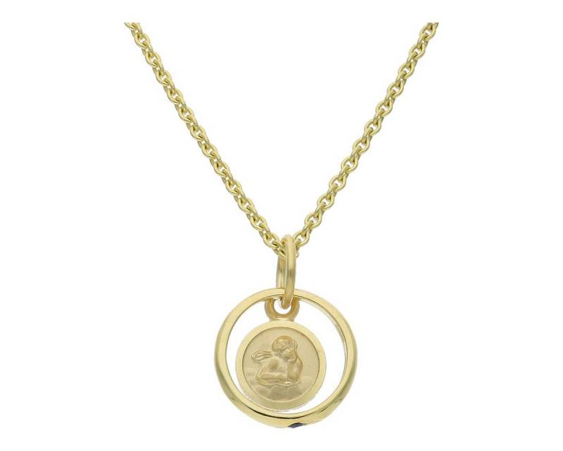JuwelmaLux Kettenanhänger JuwelmaLux Taufring mit Schutzengel Gold 333 mit Saphir JL14-02-0426 (1-tlg), Schmuckanhänger von JuwelmaLux