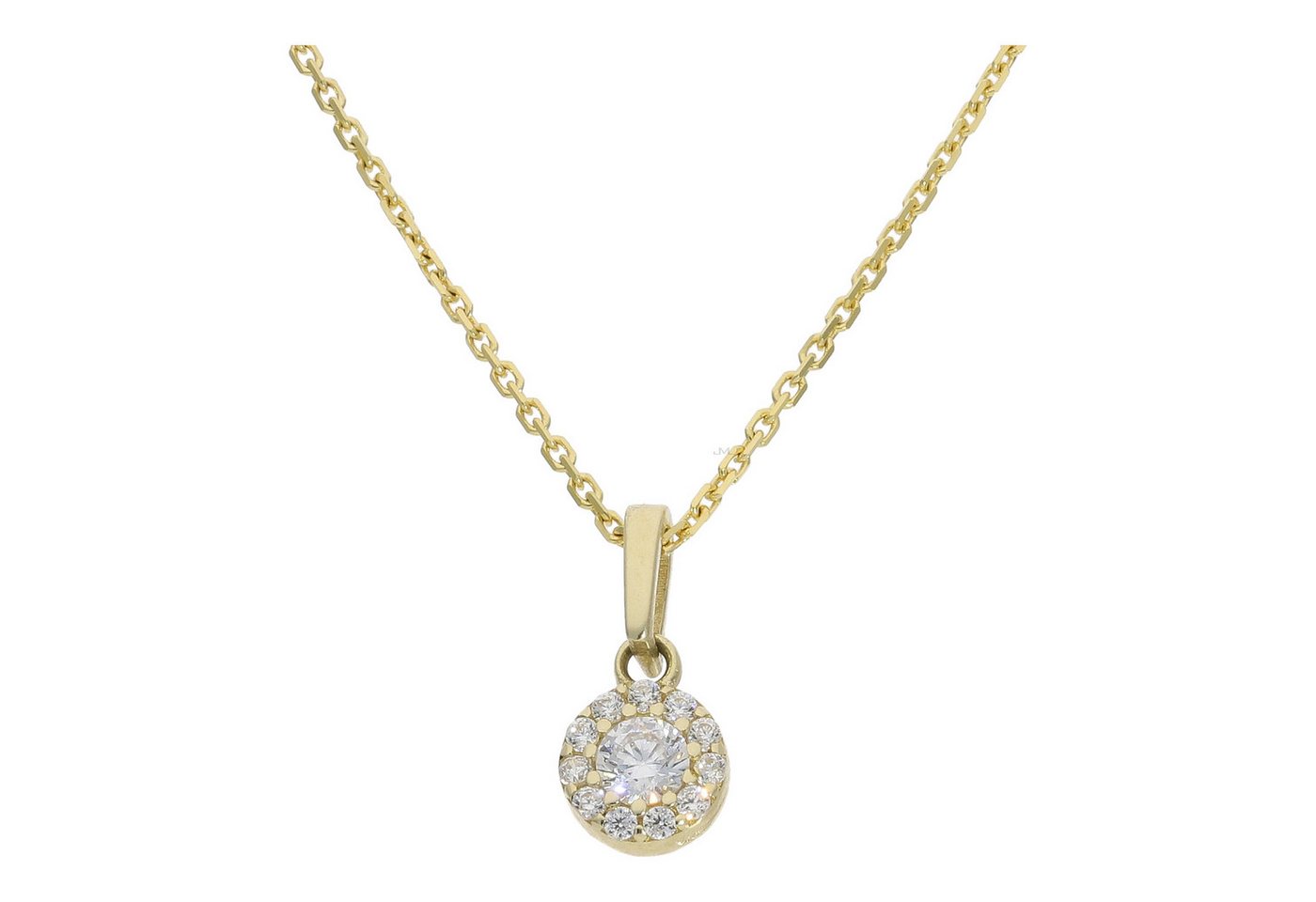 JuwelmaLux Kettenanhänger Kettenanhänger rund 333 Gold Zirkonia JL16-02-0812 JuwelmaLux (1-tlg), Schmuckanhänger von JuwelmaLux
