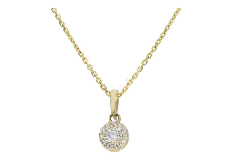 JuwelmaLux Kettenanhänger Kettenanhänger rund 333 Gold Zirkonia JL16-02-0812 JuwelmaLux (1-tlg), Schmuckanhänger von JuwelmaLux