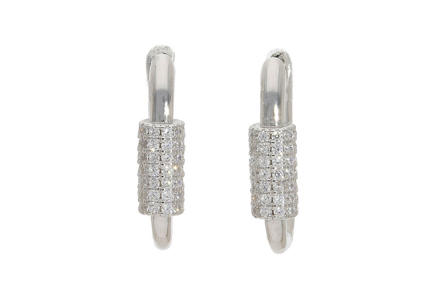 JuwelmaLux Klappcreolen Damen Ohrringe Creolen Silber 925 Zirkonia JL16-06-0831 JuwelmaLux (kein Set, 2-tlg., inkl. edelm Schmucketui) von JuwelmaLux