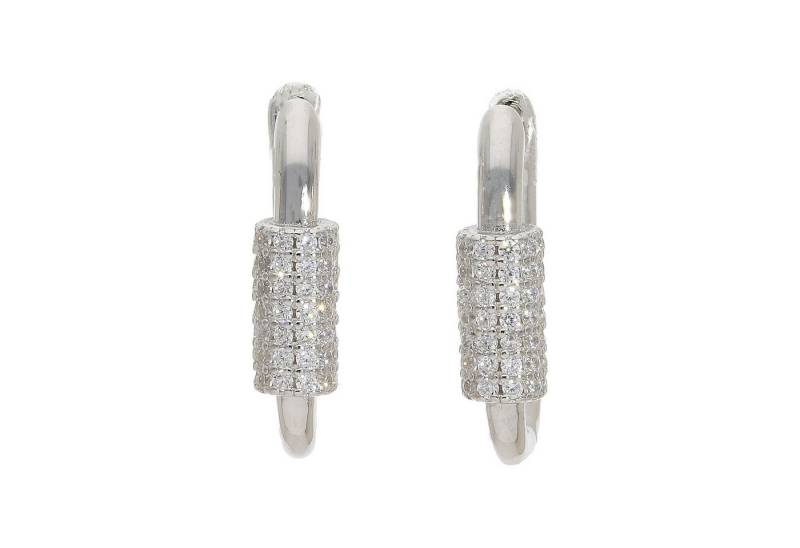 JuwelmaLux Klappcreolen Damen Ohrringe Creolen Silber 925 Zirkonia JL16-06-0831 JuwelmaLux (kein Set, 2-tlg., inkl. edelm Schmucketui) von JuwelmaLux