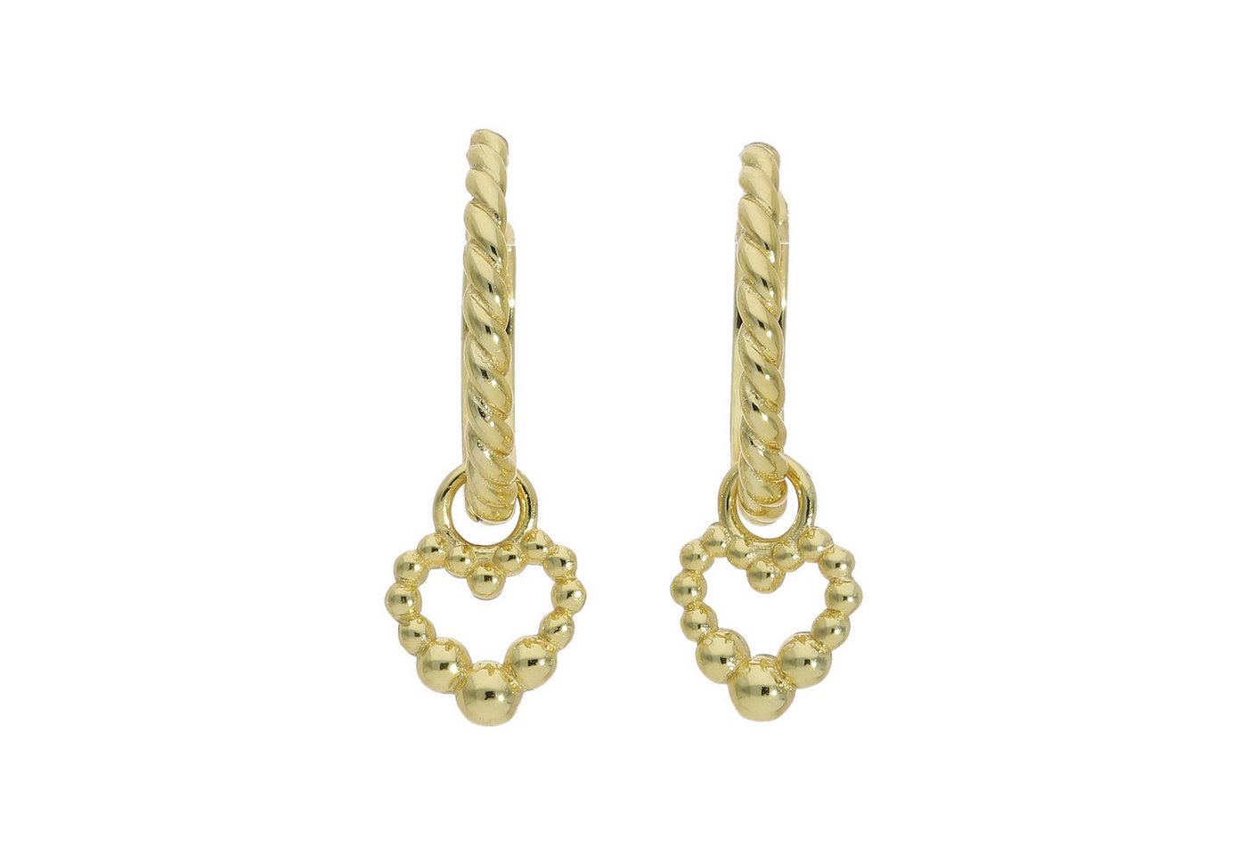 JuwelmaLux Klappcreolen Ohrringe Creolen 925 Silber goldplattiert Herzeinhänger JL16-06-0829 (kein Set, 2-tlg., inkl. edelm Schmucketui) von JuwelmaLux