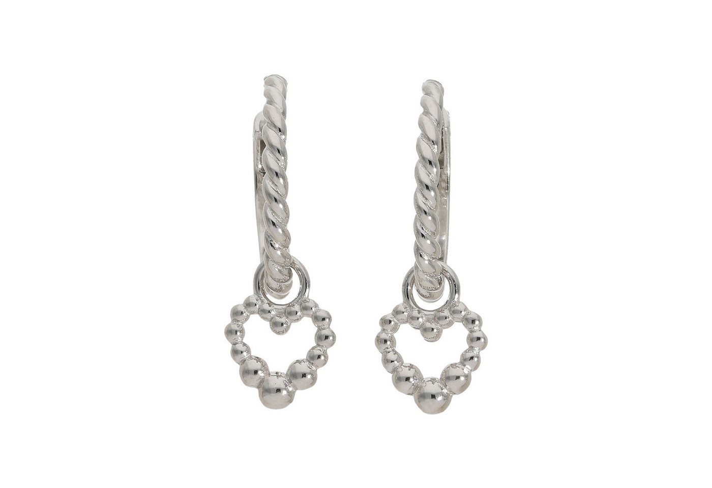JuwelmaLux Klappcreolen Ohrringe Creolen 925 Silber mit Herz Einhänger JL16-06-0833 JuwelmaLux (kein Set, 2-tlg., inkl. edelm Schmucketui) von JuwelmaLux