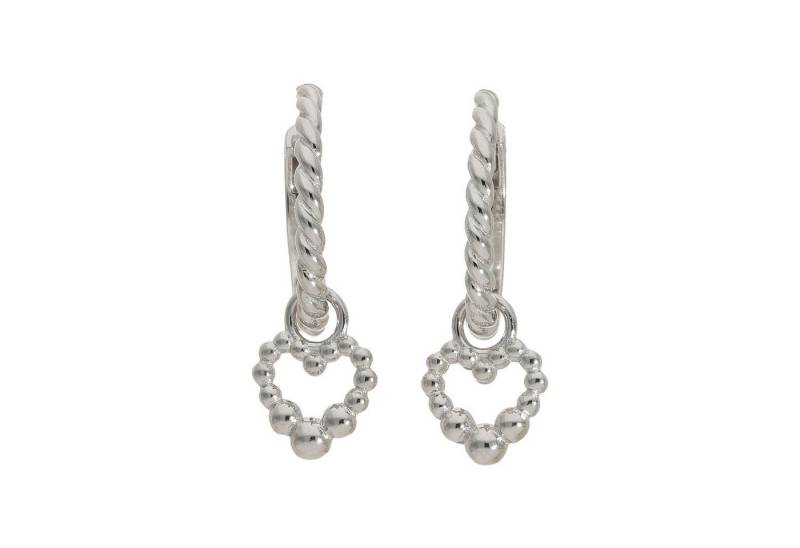 JuwelmaLux Klappcreolen Ohrringe Creolen 925 Silber mit Herz Einhänger JL16-06-0833 JuwelmaLux (kein Set, 2-tlg., inkl. edelm Schmucketui) von JuwelmaLux