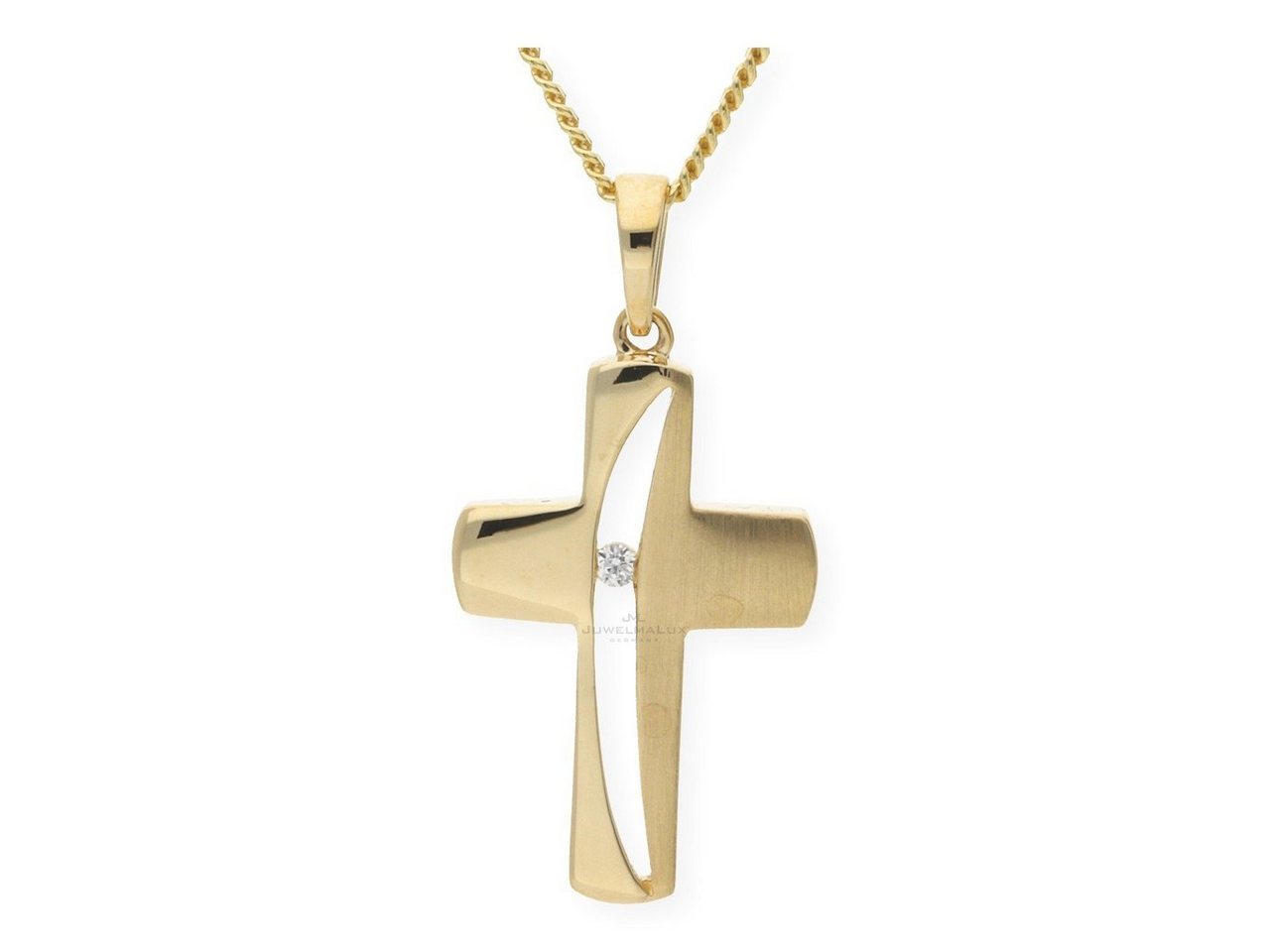 JuwelmaLux Kreuzanhänger JuwelmaLux Anhänger 333/000 (8 Karat) Gold Kreuz mit Zirkonia JL10-02- (1-tlg) von JuwelmaLux