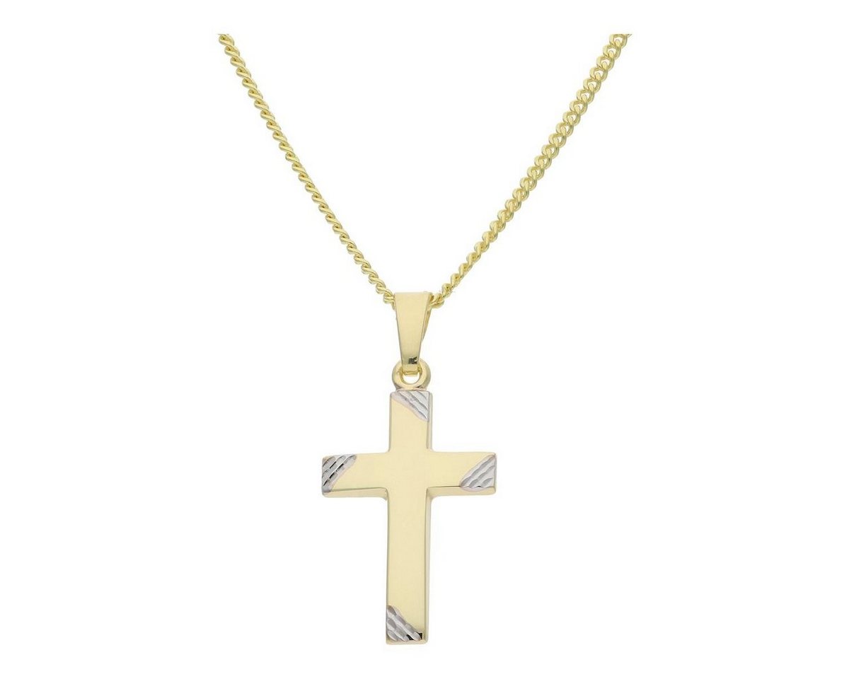 JuwelmaLux Kreuzanhänger JuwelmaLux Kreuz Anhänger 333/000 (8 Karat) Gold und Weißgold JL14-02- (1-tlg) von JuwelmaLux