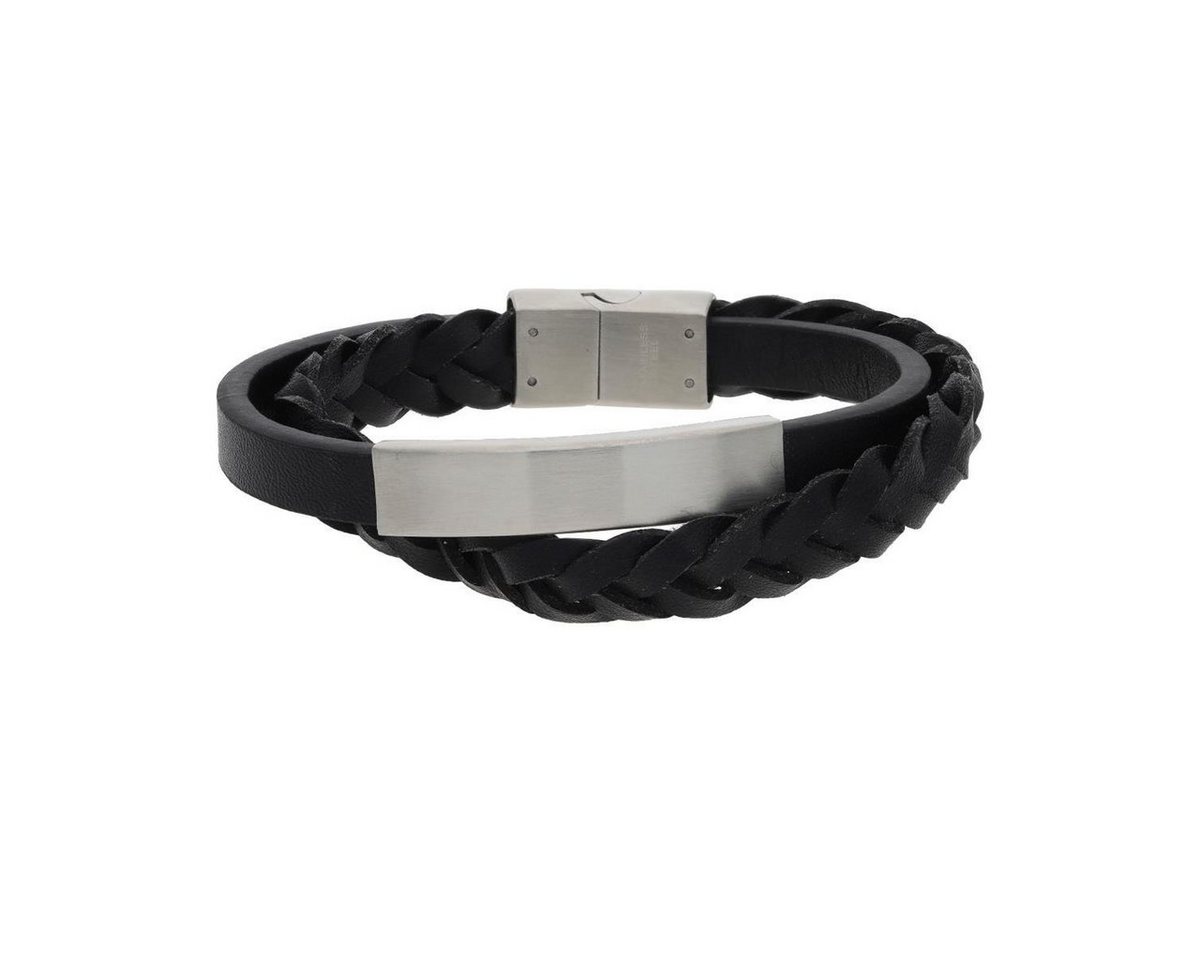 JuwelmaLux Lederarmband JuwelmaLux Herren Armband Leder Edelstahl JL45-03-0036 22 cm (kein Set, 1-tlg., kein Set) von JuwelmaLux