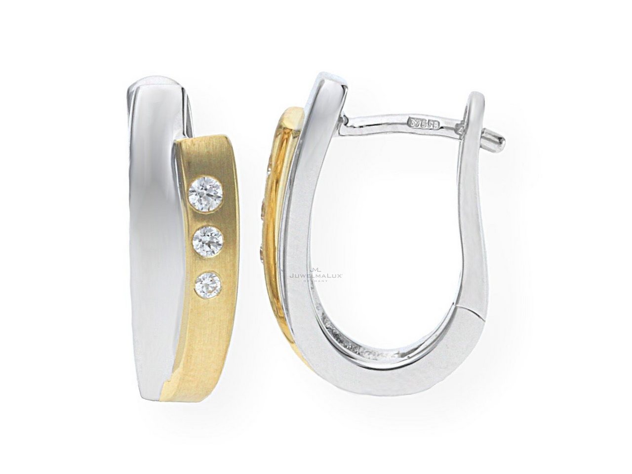 JuwelmaLux Ohrring-Set JuwelmaLux Creolen 375er 9 Karat Gold und Weißgold mit Brillanten JL12 von JuwelmaLux