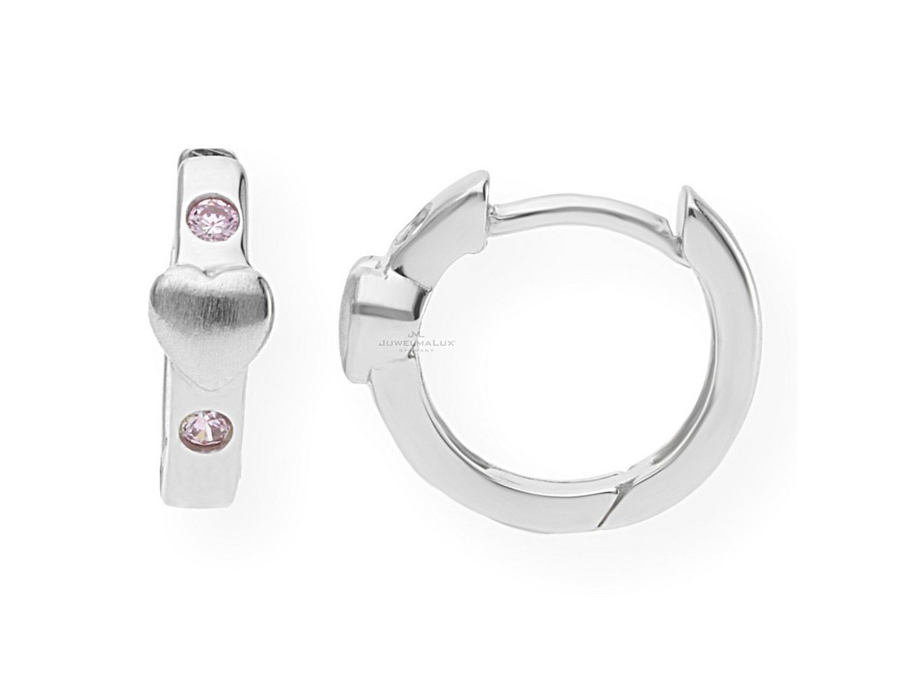 JuwelmaLux Ohrring-Set JuwelmaLux Kinder Creolen 925/000 Sterling Silber Herz mit Zirkonia ro von JuwelmaLux