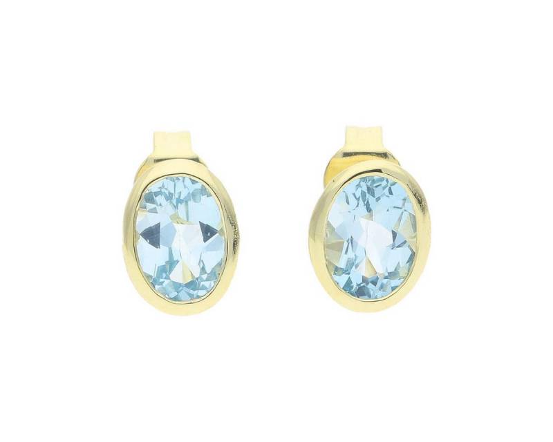 JuwelmaLux Ohrring-Set JuwelmaLux Ohrstecker Silber 925 Gold plattiert Blautopas JL39-06-0888 von JuwelmaLux