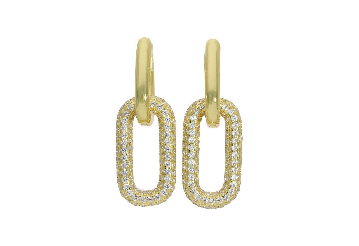 JuwelmaLux Ohrring-Set Ohrringe Creolen 925 Silber gold plattiert Einhänger JL16-06-0823 von JuwelmaLux