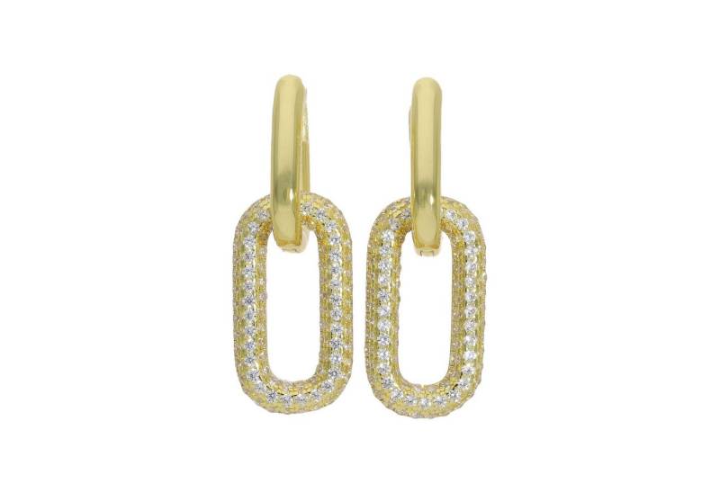 JuwelmaLux Ohrring-Set Ohrringe Creolen 925 Silber gold plattiert Einhänger JL16-06-0823 von JuwelmaLux