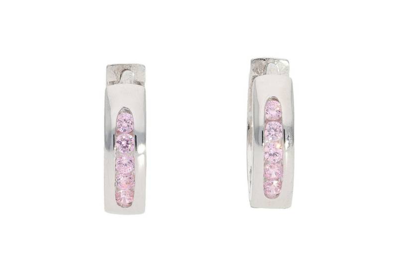 JuwelmaLux Ohrring-Set Creolen Damen 925 Silber Zirkonia rosa JL10-06-3696 von JuwelmaLux