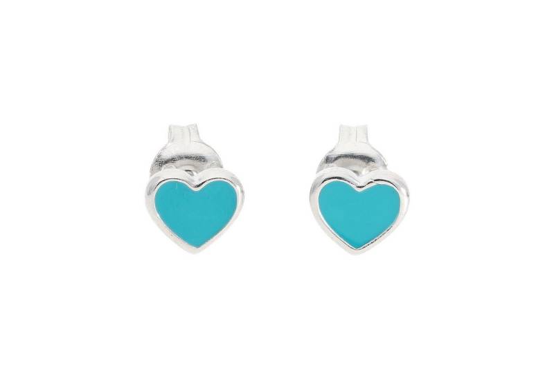 JuwelmaLux Ohrring-Set Ohrringe Herz für Kinder Silber 925 türkis emailliert JL10-06-3674 von JuwelmaLux