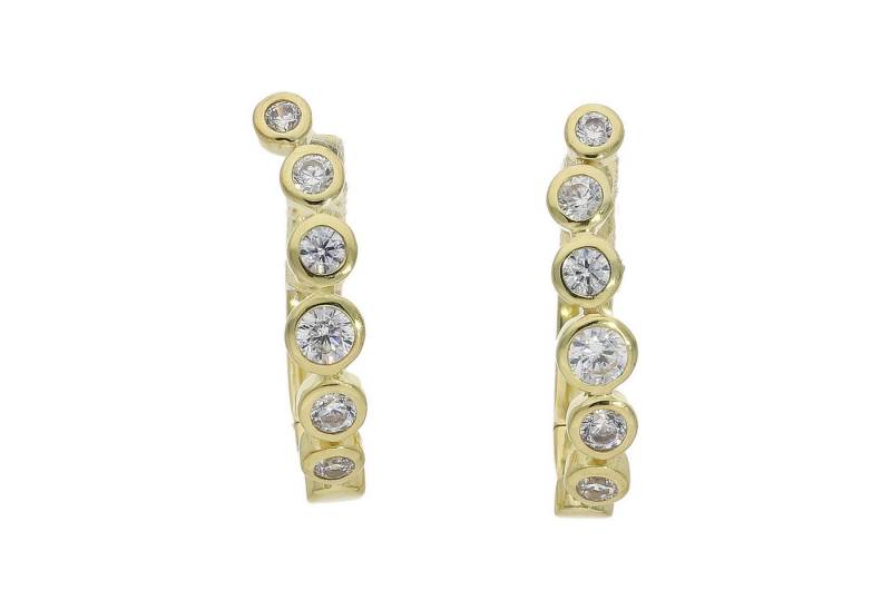 JuwelmaLux Paar Creolen Damen Creolen Gold 333 JL20-06-1214 mit Zirkonia, Made in Germany (kein Set, 2-tlg., inkl. edelm Schmucketui) von JuwelmaLux