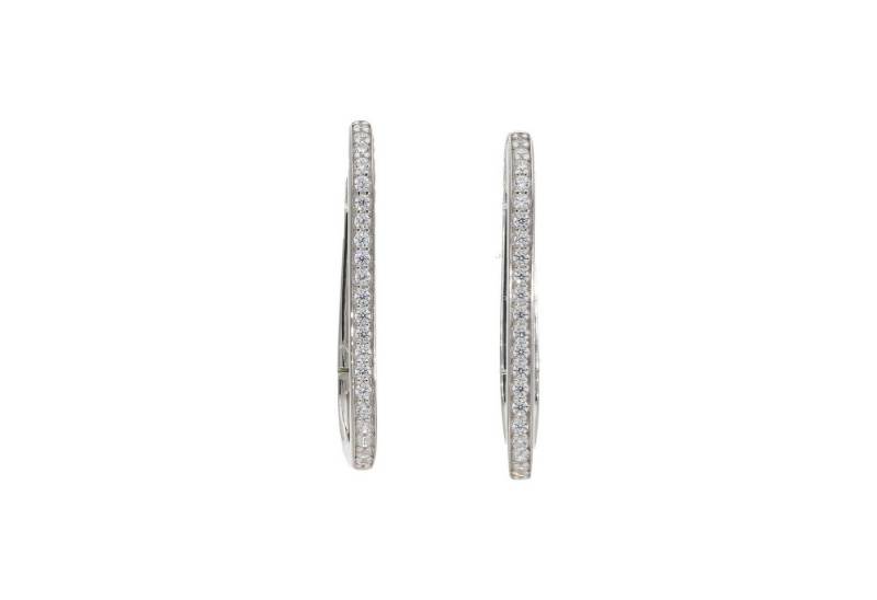 JuwelmaLux Paar Creolen Damen Creolen Silber 925 JL20-06-1245 mit Zirkonia, Made in Germany (kein Set, 2-tlg., inkl. edelm Schmucketui) von JuwelmaLux