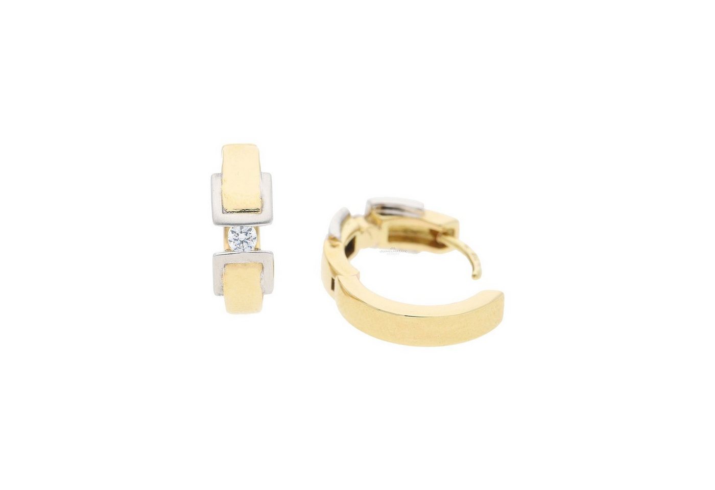 JuwelmaLux Paar Creolen JuwelmaLux Creolen 333/000 (8 Karat) Gelbgold und Weißgold mit synth. (kein Set, 2-tlg., inkl. edelm Schmucketui) von JuwelmaLux
