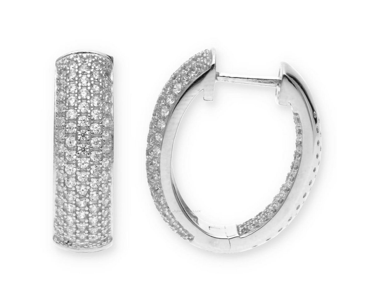 JuwelmaLux Paar Creolen JuwelmaLux Creolen 925/000 Sterling Silber mit Zirkonia JL10-06-1804 (kein Set, 2-tlg., inkl. edelm Schmucketui) von JuwelmaLux