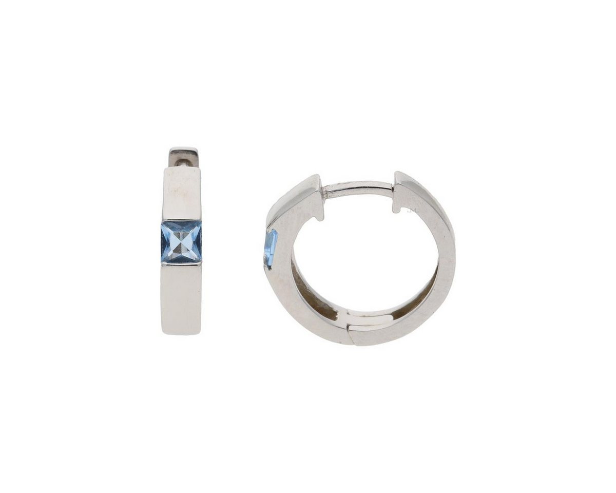 JuwelmaLux Paar Creolen JuwelmaLux Creolen 925/000 Sterling Silber mit synth. Zirkonia Hellbla (kein Set, 2-tlg., inkl. edelm Schmucketui) von JuwelmaLux