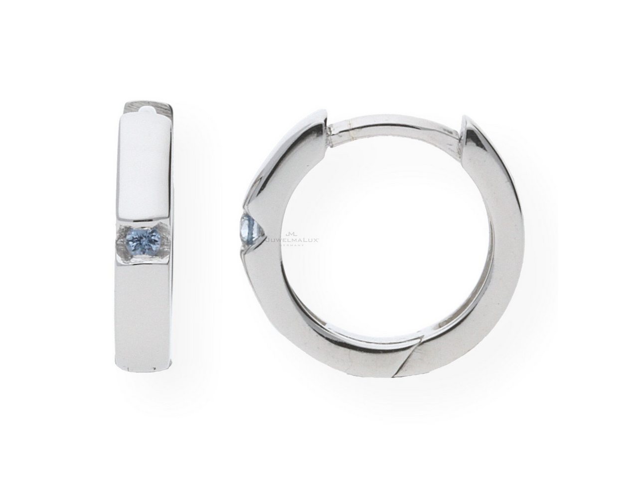 JuwelmaLux Paar Creolen JuwelmaLux Creolen JL10-06-0440 Silber 925/000 mit Zirkonia blau (kein Set, 2-tlg., inkl. edelm Schmucketui) von JuwelmaLux