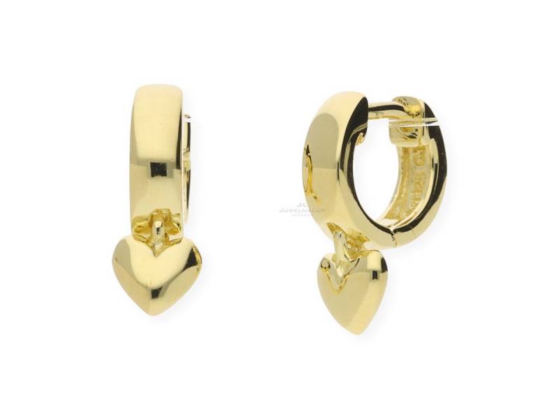 JuwelmaLux Paar Creolen JuwelmaLux Kinder-Creolen 925 Silber vergoldet Herzmotiv JL10-06-0303 (kein Set, 2-tlg., inkl. edelm Schmucketui) von JuwelmaLux