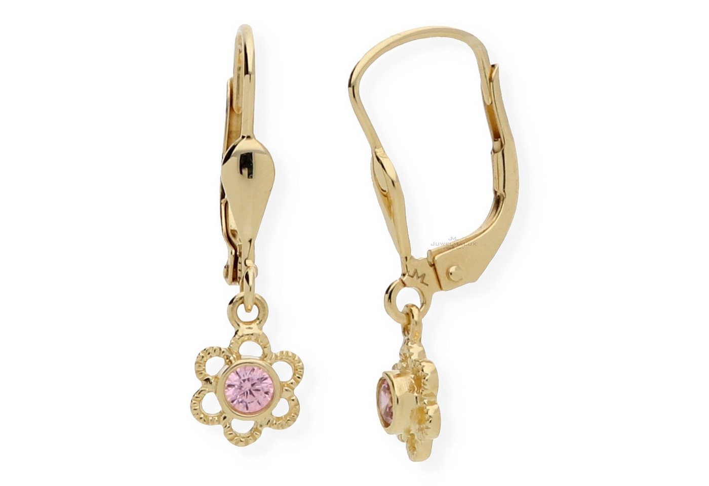 JuwelmaLux Paar Ohrhänger JuwelmaLux Kinder Ohrhänger 333/000 (8 Karat) Gold Blume mit Zirkonia (kein Set, 2-tlg., inkl. edelm Schmucketui) von JuwelmaLux