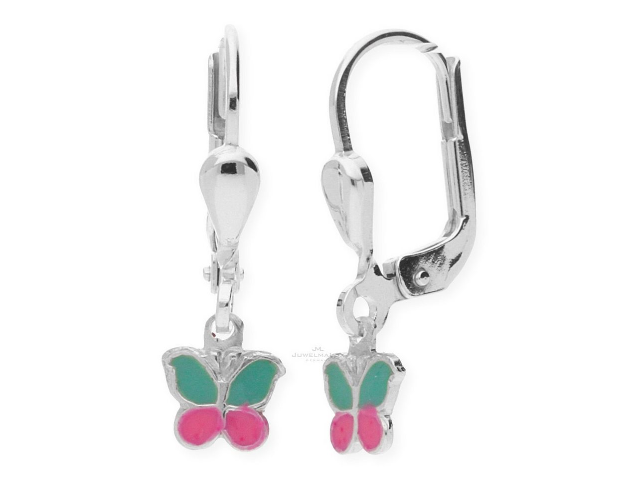 JuwelmaLux Paar Ohrhänger JuwelmaLux Kinderohrringe Schmetterling Silber emailliert JL16-06-0091 (kein Set, 2-tlg., inkl. edelm Schmucketui) von JuwelmaLux