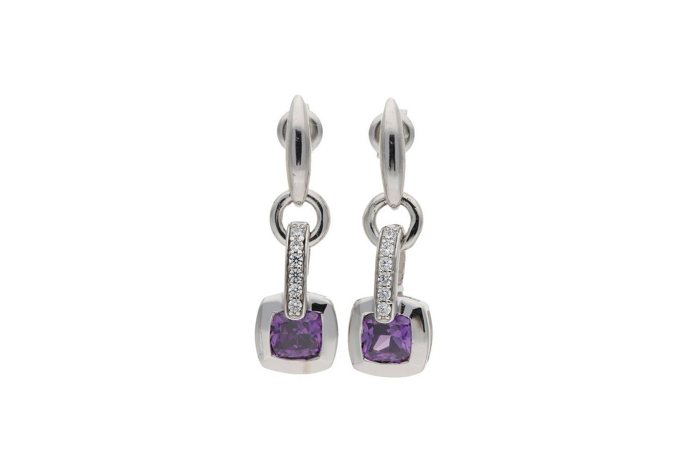 JuwelmaLux Paar Ohrhänger JuwelmaLux Ohrhänger 925/000 Sterling Silber mit synth. Amethyst JL30- (kein Set, 2-tlg., inkl. edelm Schmucketui) von JuwelmaLux