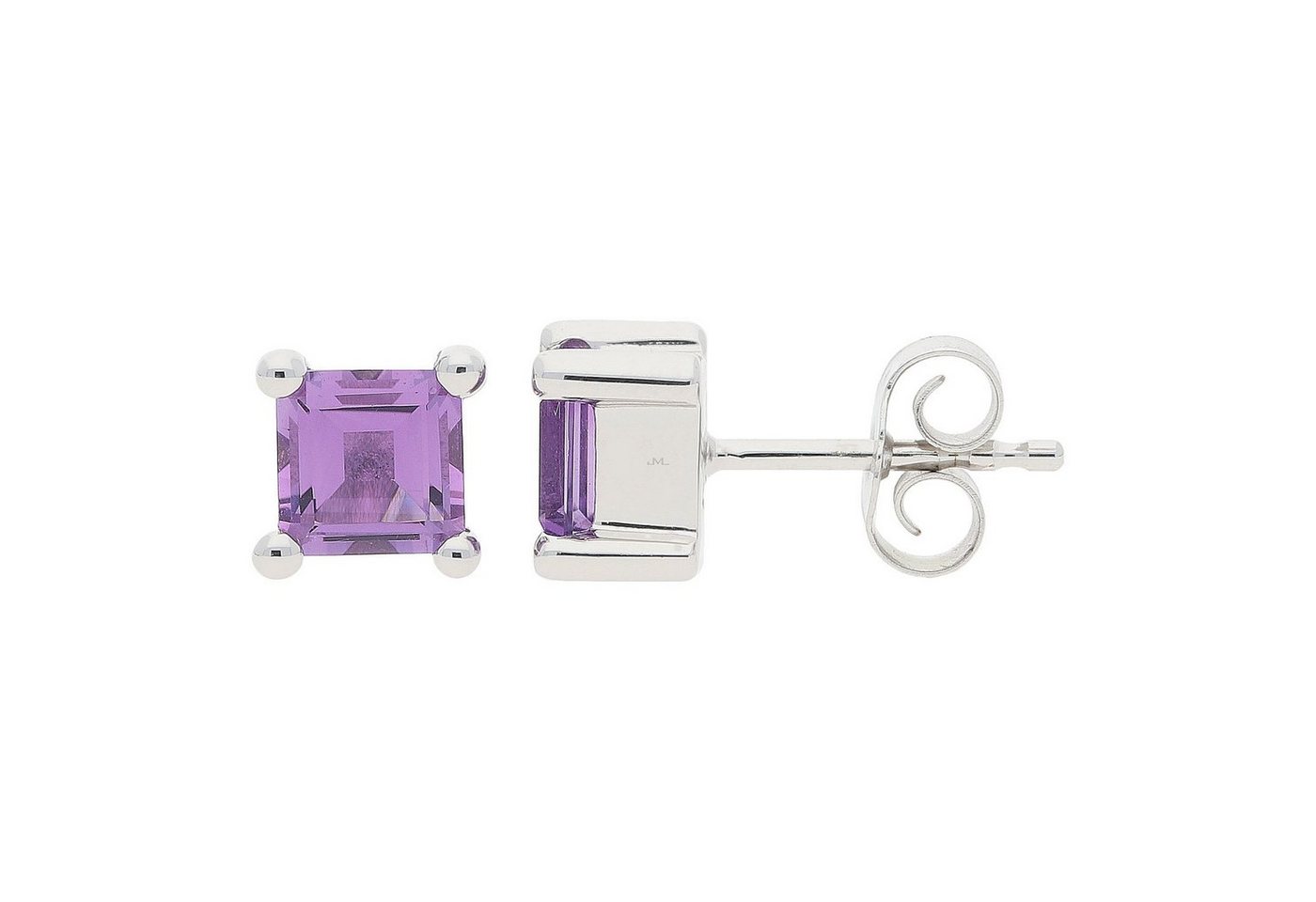 JuwelmaLux Paar Ohrstecker JuwelmaLux Ohrstecker 333/000 (8 Karat) Weißgold mit Amethyst JL30-06- (kein Set, 2-tlg., inkl. edelm Schmucketui) von JuwelmaLux