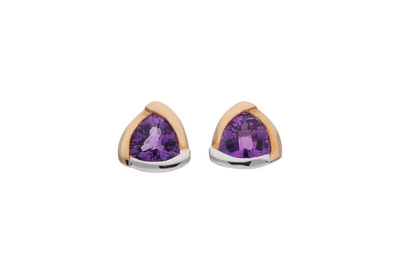 JuwelmaLux Paar Ohrstecker JuwelmaLux Ohrstecker 375/000 (9 Karat) Weiß- und Rotgold mit Amethyst (kein Set, 2-tlg., inkl. edelm Schmucketui) von JuwelmaLux