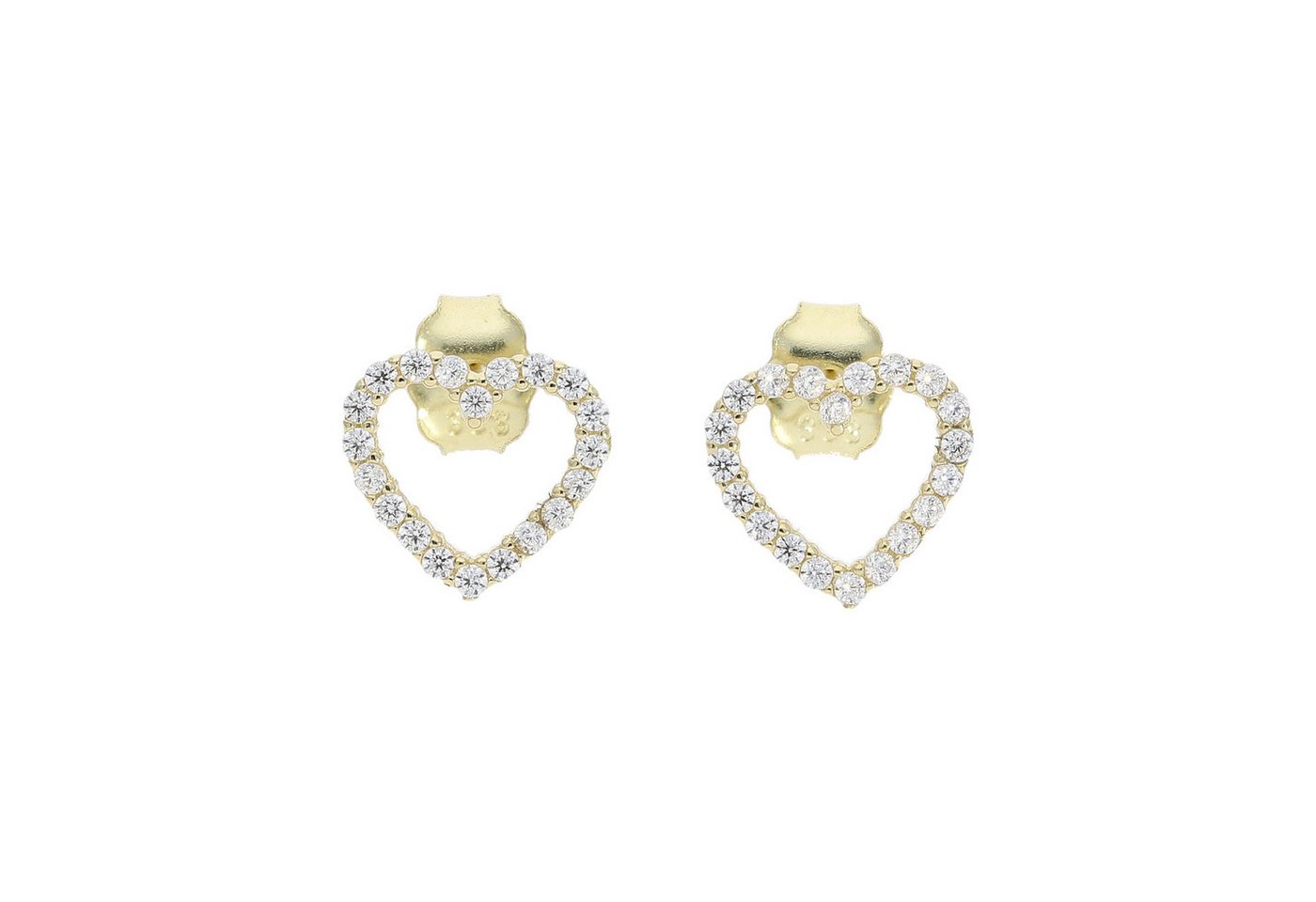 JuwelmaLux Paar Ohrstecker Ohrstecker 333 Gold Herz Zirkonia JL16-06-0801 JuwelmaLux (kein Set, 2-tlg., inkl. edelm Schmucketui) von JuwelmaLux