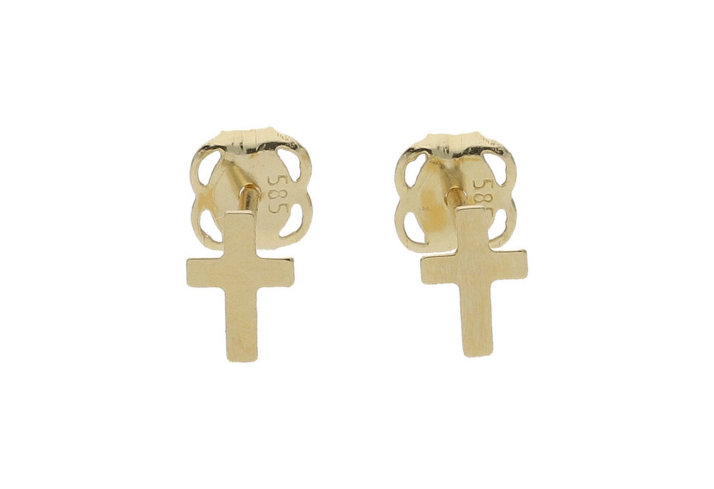 JuwelmaLux Paar Ohrstecker Ohrstecker 585 Gold Kreuz JL16-06-0808 JuwelmaLux (kein Set, 2-tlg., inkl. edelm Schmucketui) von JuwelmaLux