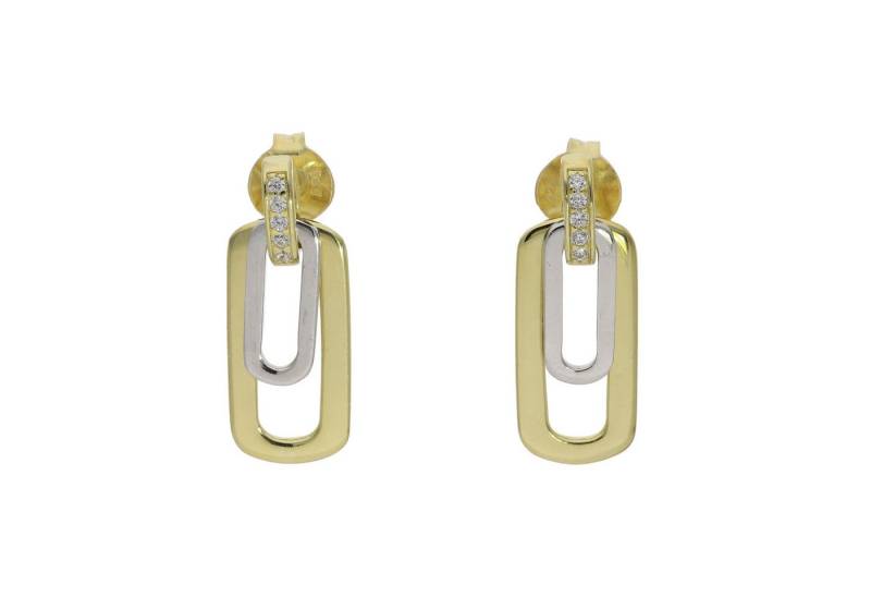 JuwelmaLux Paar Ohrstecker Ohrstecker 925 Silber Teilvergoldet Zirkonia JL16-06-0835 JuwelmaLux (kein Set, 2-tlg., inkl. edelm Schmucketui) von JuwelmaLux