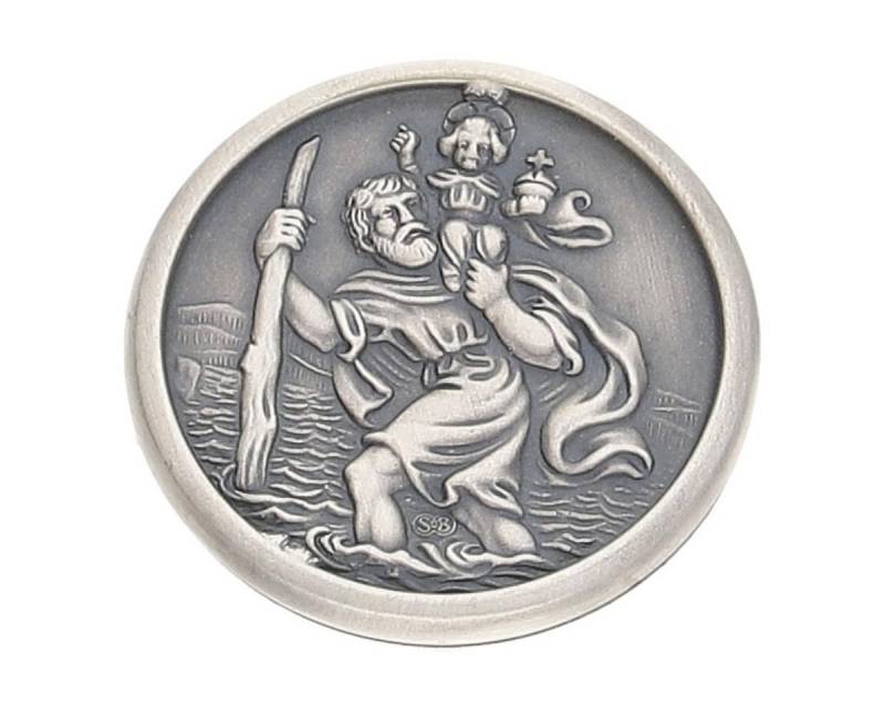JuwelmaLux Schlüsselanhänger Set JuwelmaLux Autoplakette Christophorus versilbert JL36-02-0020 von JuwelmaLux