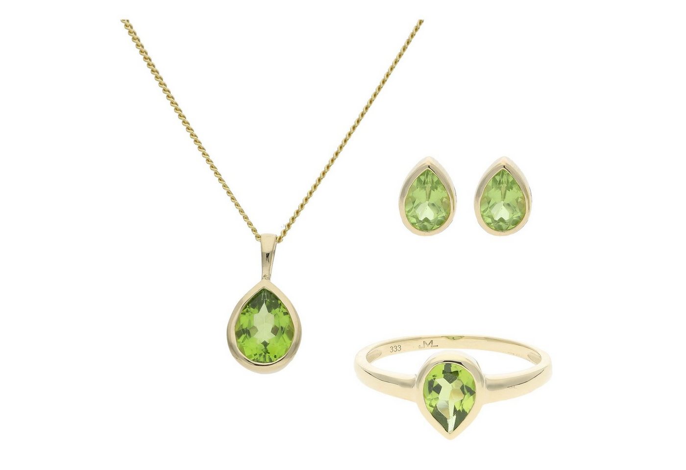 JuwelmaLux Schmuckset JuwelmaLux Set 333/000 (8 Karat) Gold mit Peridot JL39-11-0496 von JuwelmaLux