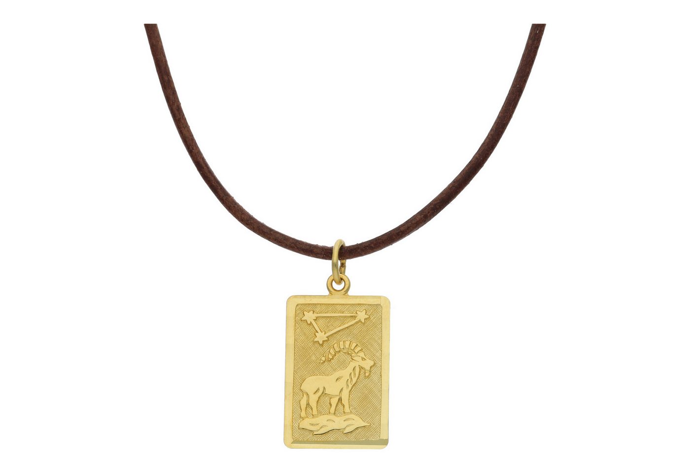 JuwelmaLux Sternzeichenanhänger JuwelmaLux Sternzeichen Anhänger, Leder, Gold Steinbock JL14-05-0078 (1-tlg), Sternzeichen von JuwelmaLux