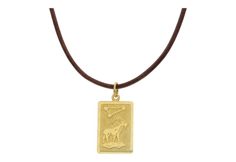 JuwelmaLux Sternzeichenanhänger JuwelmaLux Sternzeichen Anhänger, Leder, Gold Steinbock JL14-05-0078 (1-tlg), Sternzeichen von JuwelmaLux