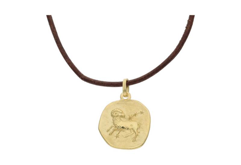 JuwelmaLux Sternzeichenanhänger JuwelmaLux Sternzeichen Anhänger, Leder, Gold Widder JL14-05-0090 (1-tlg), Sternzeichen von JuwelmaLux