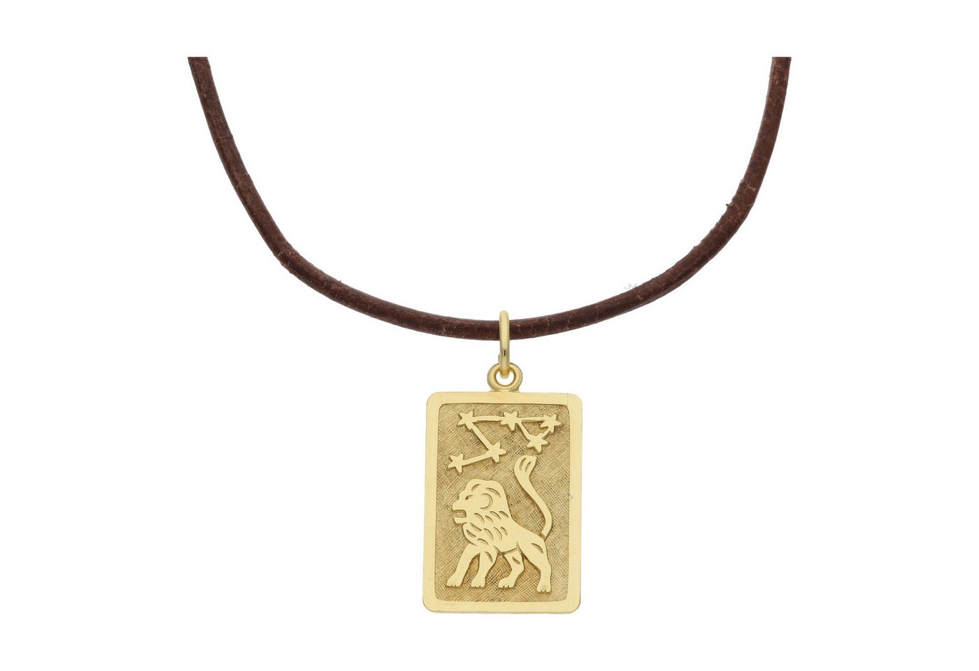 JuwelmaLux Sternzeichenanhänger JuwelmaLux Sternzeichen Anhänger, Lederkette Gold Löwe JL14-05-0089 (1-tlg), Sternzeichen von JuwelmaLux