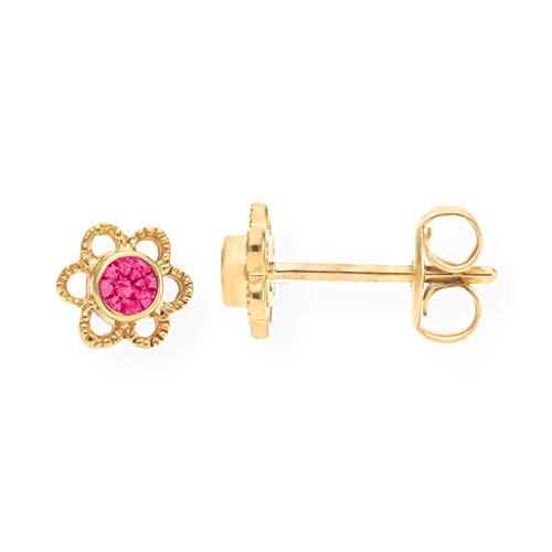 JuwelmaLux Blumen Ohrstecker 333/000 (8 Karat) Gold mit synth. Zirkonia in pink von Juwelmalux